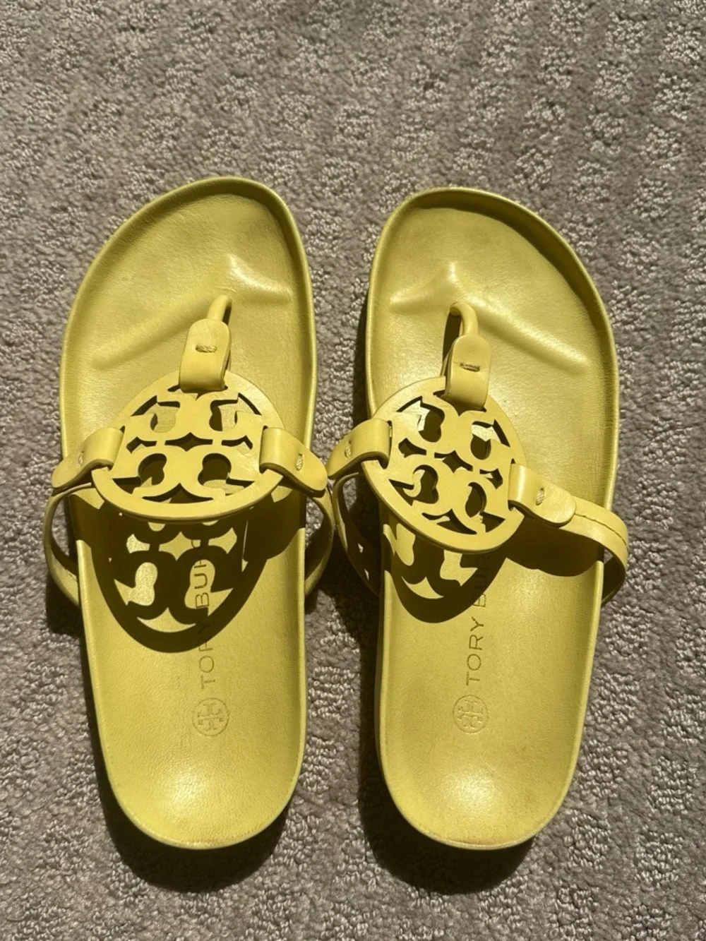 Tory Burch Yellow Slip-On Sandals